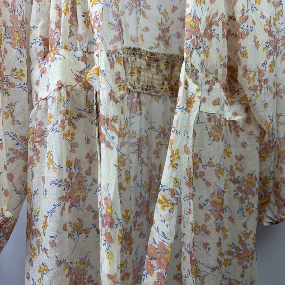 American Eagle Floral Tie-Front Midi Dress | Lightweight Boho | Size L - Picture 4 of 8